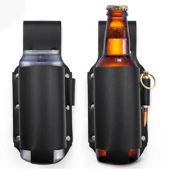 Классическая кобура для пива - Кожаные держатели для бутылок для пива - Поясная кобура для пива для мужчин для пикников на открытом воздухе