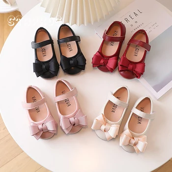 Классические балетки с бантом и лентой, модные красные туфли Мэри Джейн для девочек, Весеннее розовое платье из кожзаменителя Zapatos