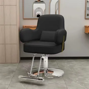 Классическое металлическое парикмахерское кресло Blue Protector Регулируемое поворотное парикмахерское кресло Nordic Luxury Cadeira De Barbeiro Мебель для салона