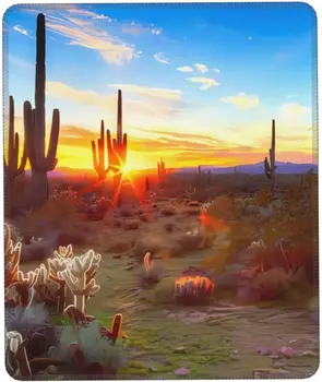 Коврик Для Мыши Cactus Desert Sunset 7,9 X 9,5 дюйма Нескользящий Резиновый Коврик Для Компьютерной Мыши Пользовательский Игровой Коврик для Мыши для Портативного Компьютера