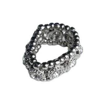 Кольца с бриллиантами Y4QE, Эластичные кольца для женщин, девочек, Кольца для пальцев из бисера, Выдвижные кольца