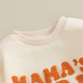 Комбинезон для новорожденных девочек с пузырьками, толстовка Mama s Girl Crewneck, пуловер с нечеткими буквами, осенняя одежда