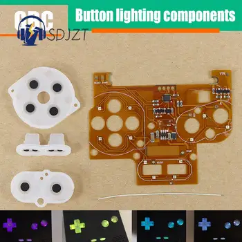 Комплект светодиодных кнопок для GameBoy Color LED Light Ленточная плата GBC DIY Button Light с резиновой прокладкой