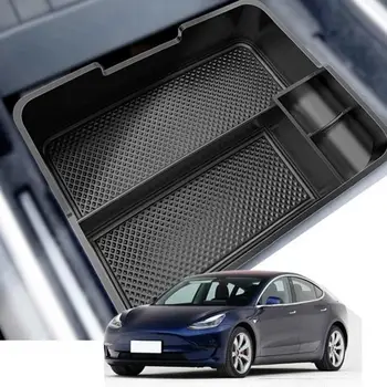 Коробка Подлокотника Центральной Консоли Автомобиля для Tesla Model 3 2017 2018 2019 2020 Противоскользящие Резиновые Коврики Для Укладки И Уборки Бардачка Автомобиля Accesso