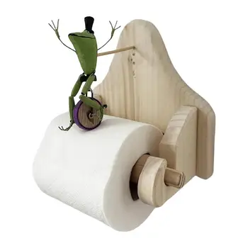 Креативный держатель для туалетной бумаги с лягушкой на велосипеде, деревянная вешалка для рулонов салфеток, Стойка для туалетной бумаги, Домашний декор, аксессуары для ванной комнаты