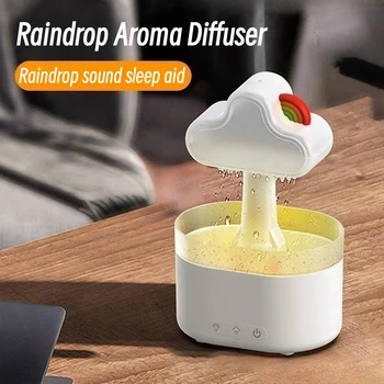 Креативный диффузор для ароматерапии Rainbow Raindrop Ультразвуковой Туманообразователь с 7-цветной лампой Аромат для домашней комнаты Увлажнитель воздуха