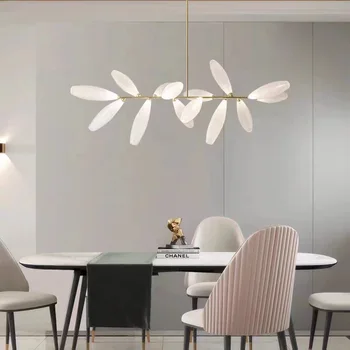 Креативный обеденный стол в скандинавском стиле, люстра, современный минимализм и великолепная лампа в гостиной, Ресторанная люстра