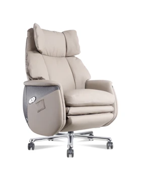 Кресло для домашнего офиса с электроприводом, большое высокое эргономичное офисное кресло с откидной спинкой и подставкой для ног, рабочее кресло из искусственной кожи с высокой спинкой