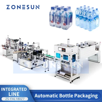 Линия по производству автоматической упаковки ZONESUN, кодирование наполнения, Укупорка, маркировка, Термоусадочная туннельная упаковочная машина ZS-FAL180Z7