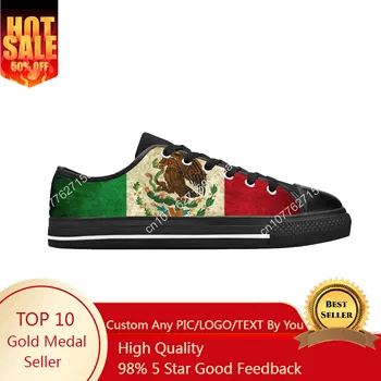 Мексика, Мексиканский Флаг, Патриотическая Гордость, Модная Забавная Повседневная Тканевая обувь С низким верхом, Удобные Дышащие Мужские И женские кроссовки с 3D-принтом.