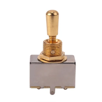 Металлический трехпозиционный переключатель коробки для электрогитары Les Paul с металлическим наконечником (золотой)