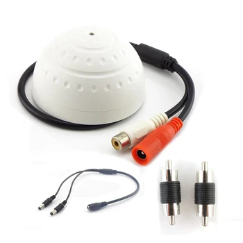 Микрофон для видеонаблюдения, аудио, разветвитель питания постоянного тока от 1 до 2-полосный разъем RCA для камеры видеонаблюдения