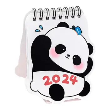 Мини-календарь 2024, Мини-настольный календарь С июня 2023 по декабрь 2024, Милые Панды, планирование и организация рабочего стола ежедневника