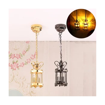 Миниатюрная лампа 1: 12 со стеклянным абажуром Потолочный светильник Люстра Светодиодный светильник Настенный светильник Модель освещения A
