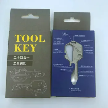 Многофункциональный брелок из нержавеющей стали, креативный маленький ключ для инструментов, EDC Key Tool, 24 в 1