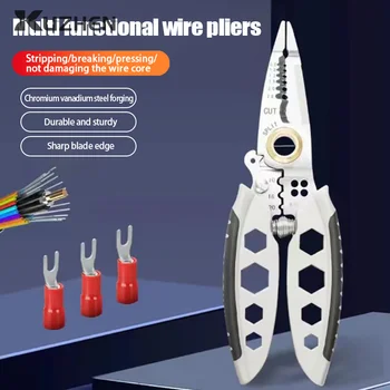 Многоцелевой инструмент для зачистки проводов, обжим кабельных клемм, Плоскогубцы с длинным носиком, инструменты для электриков, разделяющие провода.