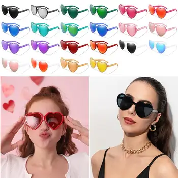 Модные очки для косплея на Хэллоуин, солнцезащитные очки в форме сердца с защитой от UV400, солнцезащитные очки в форме сердца для женщин