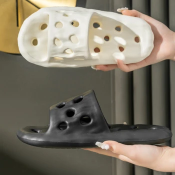Мужские тапочки для ванной комнаты, однотонная пустотелая быстросохнущая домашняя обувь, женские легкие простые домашние шлепанцы Zapatillas Casa