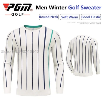 Мужской свитер для гольфа с длинным рукавом, новейшая мужская одежда для гольфа в полоску, Зимний спортивный свитер на открытом воздухе, повседневные теплые футболки