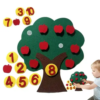 Набор из фетра для яблочного дерева, Классные Математические игры, Игра для счета, детский сад Монтессори, Дошкольные учебные мероприятия, игрушки для подарков на День рождения