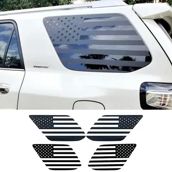 Наклейки с американским флагом для транспортных средств 2 штуки Наклейки на стекла заднего бокового стекла автомобиля Наклейки на стекла заднего бокового окна автомобиля