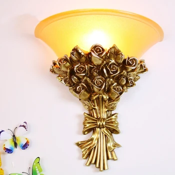 Настенный светильник из розового золота, золотисто-белая винтажная лампа в европейском стиле для прикроватной тумбочки в столовой, Скандинавские светодиодные прикроватные лампы для спальни