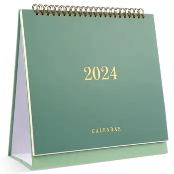 Настольный календарь, ежемесячный планировщик, календарь с напоминаниями о праздниках, настольный календарь с января 2024 по июнь 2025 (зеленый)