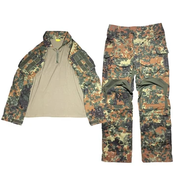 Немецкая тактическая форма Flecktarn Camouflage Gen3 Airsoft Camouflage Field Combat Suit Комплект для боевой подготовки 6535 Полиэстер Хлопок