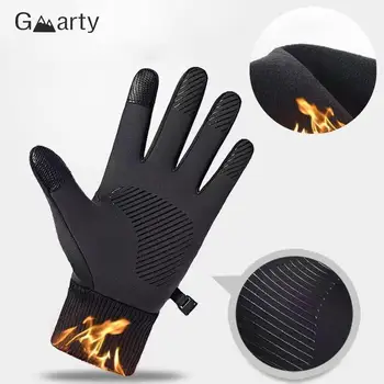 Нескользящие перчатки унисекс с сенсорным экраном, зимние теплые перчатки на весь палец для езды на велосипеде, лыжные уличные водонепроницаемые ветрозащитные рукавицы