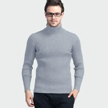 Новинка зимы 2023, мужской пуловер, свитер корейской версии, приталенный Мужской трикотаж с высоким воротником