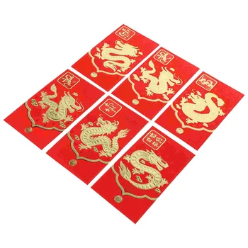 Новогодний Красный карман, Красные конверты Хунбао на Новый год, Весенний фестиваль, День рождения, Женитьба, Красные Подарочные Денежные конверты