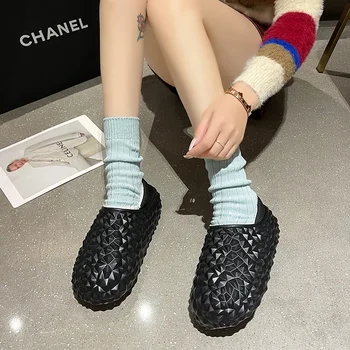 Новые зимние женские тапочки с бархатом для сохранения тепла, хлопковые тапочки Durian, милая повседневная модная верхняя одежда, теплая хлопковая обувь
