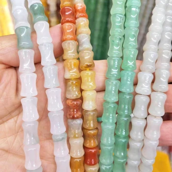 Новый натуральный камень кристалл агат бамбуковый узел свободные бусины браслет ручной работы DIY ожерелье женские серьги аксессуары оптом