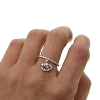 обручальное кольцо micro pave cz с турецким оберегом от сглаза женское кольцо на палец ювелирные изделия модный дизайн