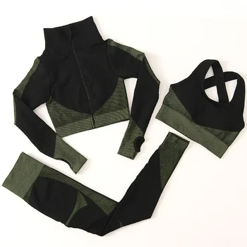 Однотонные бесшовные брюки из трех частей, одежда для фитнеса с высокой талией, женская спортивная одежда для бега, Дышащая спортивная одежда для йоги