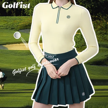 Осенняя рубашка для гольфа Golfist, футболка с длинным рукавом и отложным воротником, повседневная спортивная женская одежда, облегающая дышащая рубашка для гольфа