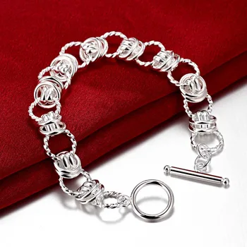 Очаровательный браслет из стерлингового серебра 925 пробы для женского творчества, классическая цепочка в виде круга, свадебные подарки, Рождественские украшения