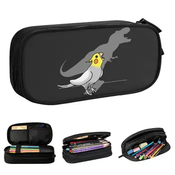 Пеналы с тенью динозавра Cockatiel, Креативная сумка для ручек с попугаем, сумка для домашних животных, Подарочные пеналы для офиса большой емкости