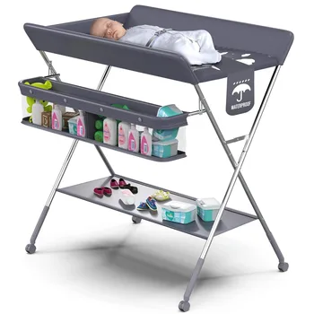 Переносной пеленальный столик для младенцев - складной пеленальный столик на колесиках - Переносная станция для смены подгузников