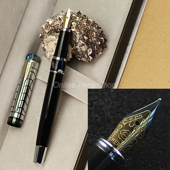Перьевая ручка Hero Metal серебристо-черная с пером 0,5 мм YF003
