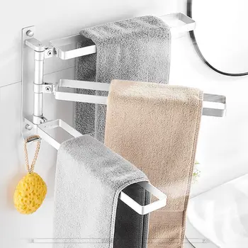 Поворотная вешалка для полотенец в ванной Многоцелевая вешалка для полотенец в ванной из нержавеющей стали, Кухонный держатель для полотенец в ванной комнате