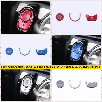 Подходит Для Mercedes Benz A Class W177 V177 AMG A35 A45 2019-2022 Кнопка Включения Двигателя Кольцо Для Крышки Отделка Аксессуары