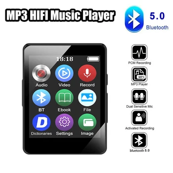Портативный MP3-плеер, стереодинамик Bluetooth, мини-воспроизведение видео MP4 со светодиодным экраном, запись FM-радио для Walkman Mp3 плееры