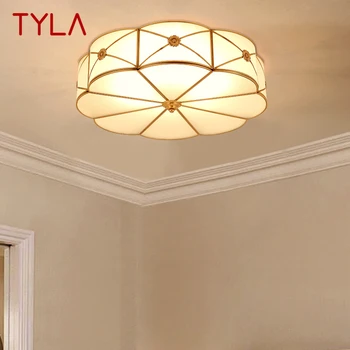 Потолочный светильник TYLA Nordic из латуни, современный винтажный светильник, роскошные медные светодиодные светильники, декор для домашней гостиной