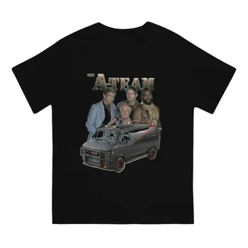 Потрясающая винтажная футболка 80-х для мужчин, хлопковые футболки с круглым вырезом, футболка A-Team с коротким рукавом, летняя одежда