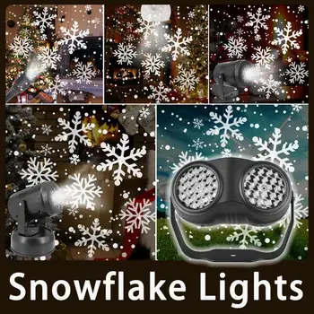 Проектор в виде снежинок, Рождественский проектор в виде снежинок, вечерние украшения сада, светодиодные праздничные украшения сцены.