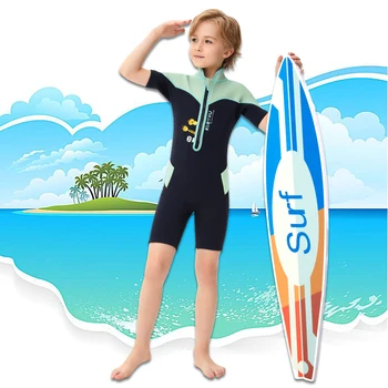 Профессиональный детский гидрокостюм из неопрена толщиной 2,5 мм, купальник для серфинга с коротким рукавом, купальники для пляжного дайвинга для мальчиков и девочек