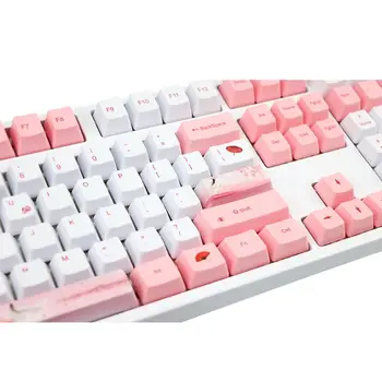 Прямая поставка, толстая механическая клавиатура из ПБТ, ретро-колпачки для ключей с рисунком вишневого цвета