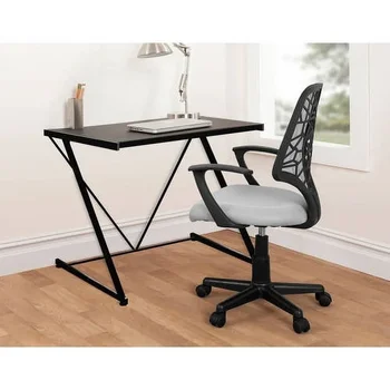 Рабочий стол Коричневый / белый Z-образный деревянный Студенческий письменный стол Компьютерные столы Мебель Pliante Для чтения Игровая Комната Офисные аксессуары