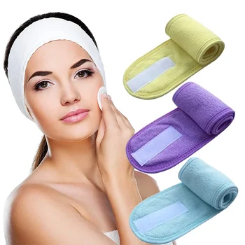 Регулируемая повязка на голову, широкая лента для волос, йога, спа-ванна, душ, Косметическая повязка для умывания, женские аксессуары для макияжа